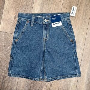 NWT Old Navy Boys Baggy At The Knee Blue Denim Carpenter Shorts Size 6